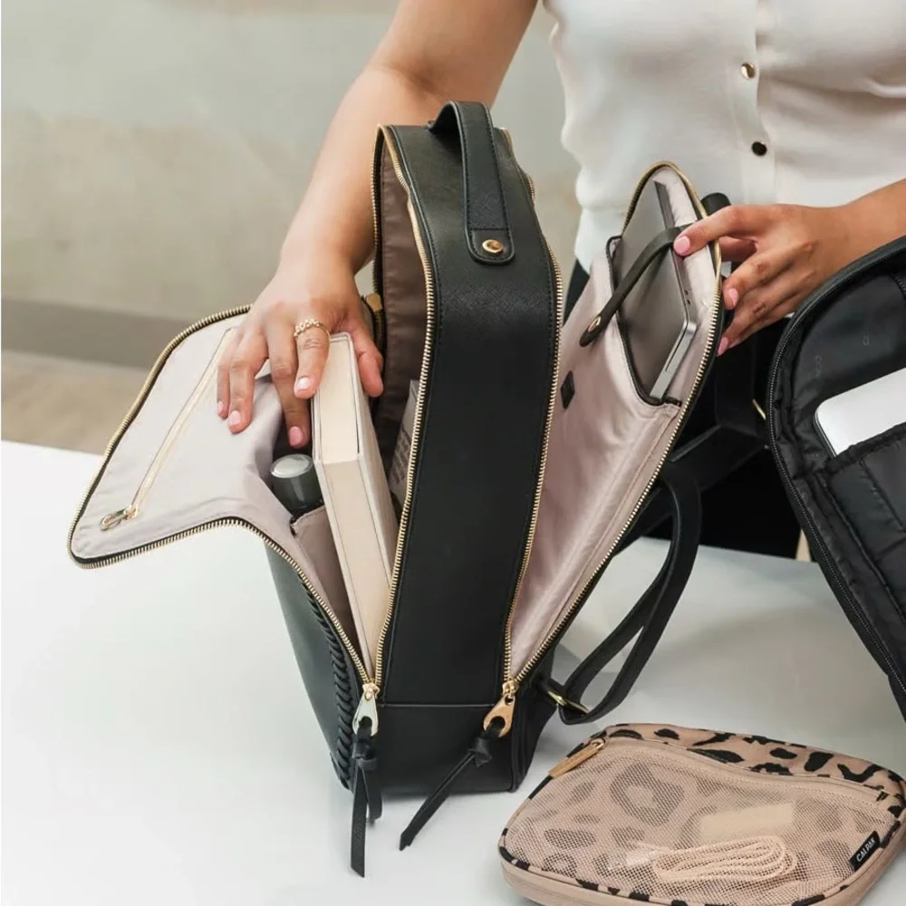 Calpak Kaya 15 inch Laptop Travel Backpack in Black - Picture 3 of 13